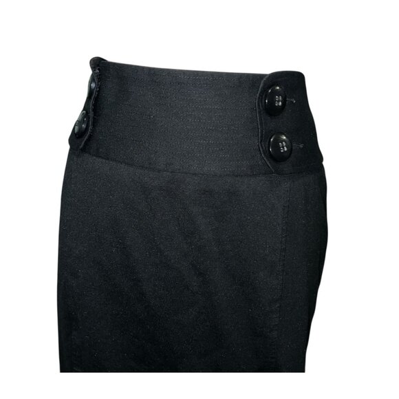 INC Black High-Waisted Button Detail Pencil Skirt Size 14 International Concepts - Picture 4 of 12